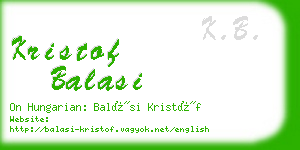 kristof balasi business card